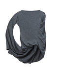 Draped long sleeve top