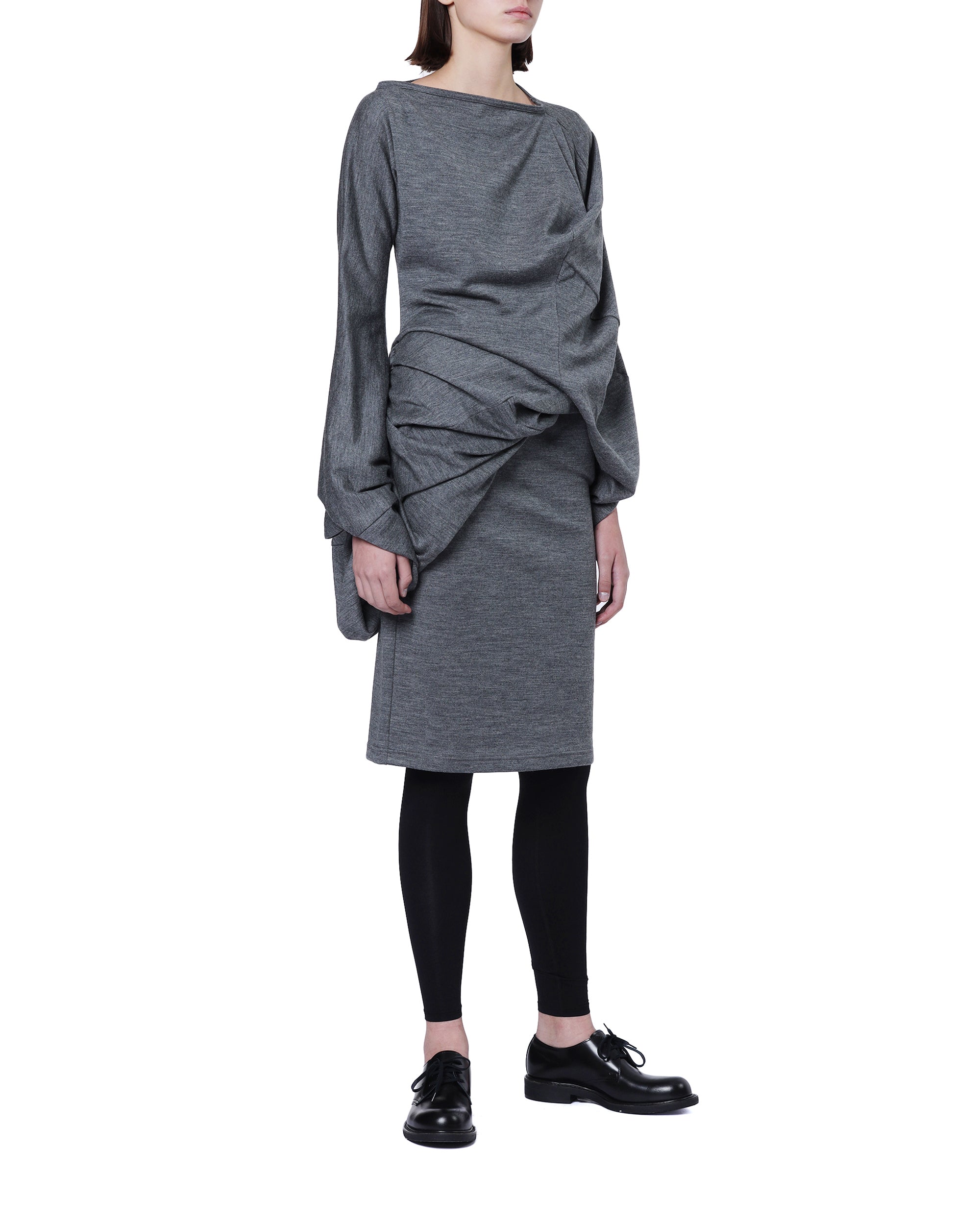 Draped long sleeve top