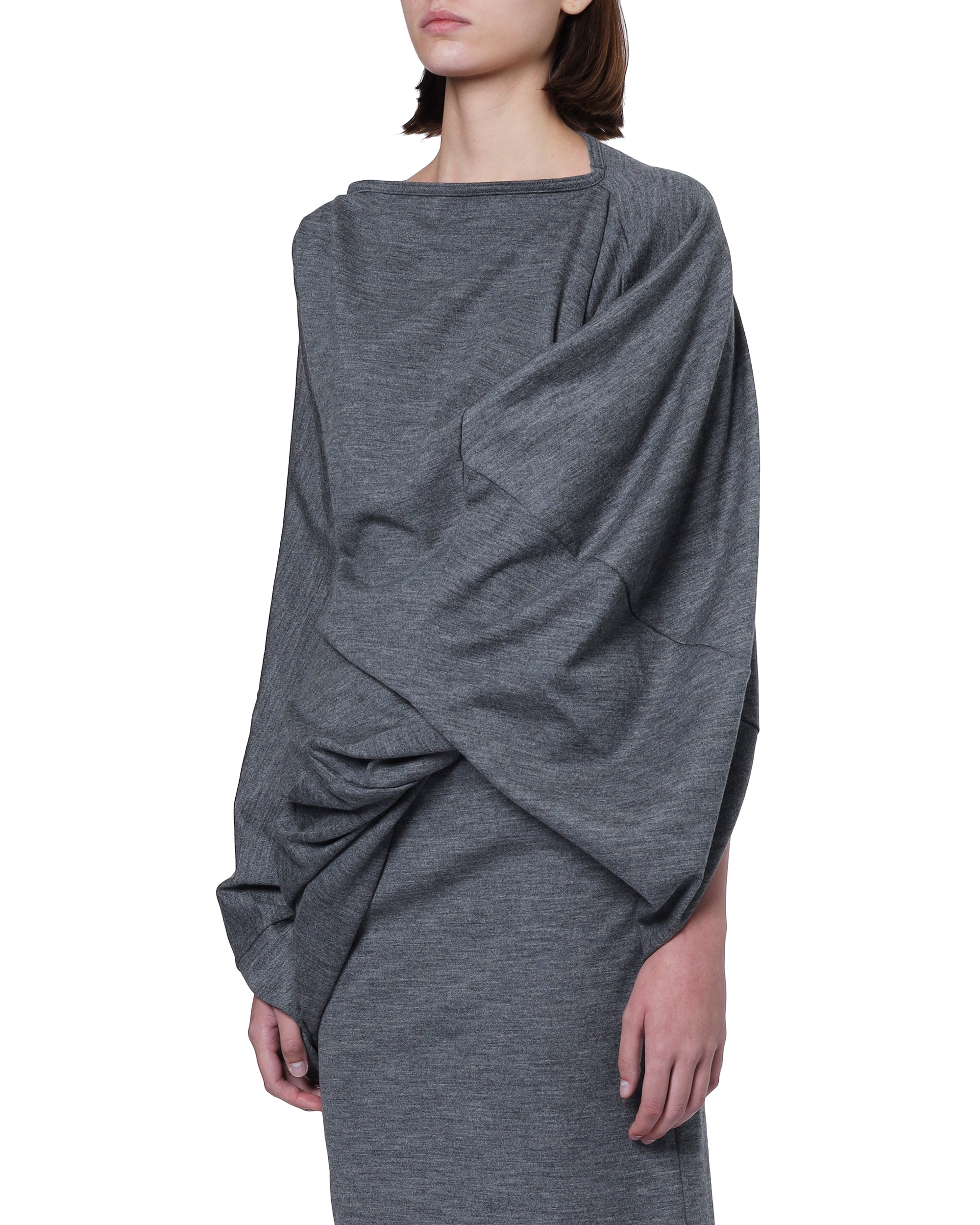 Draped long sleeve top