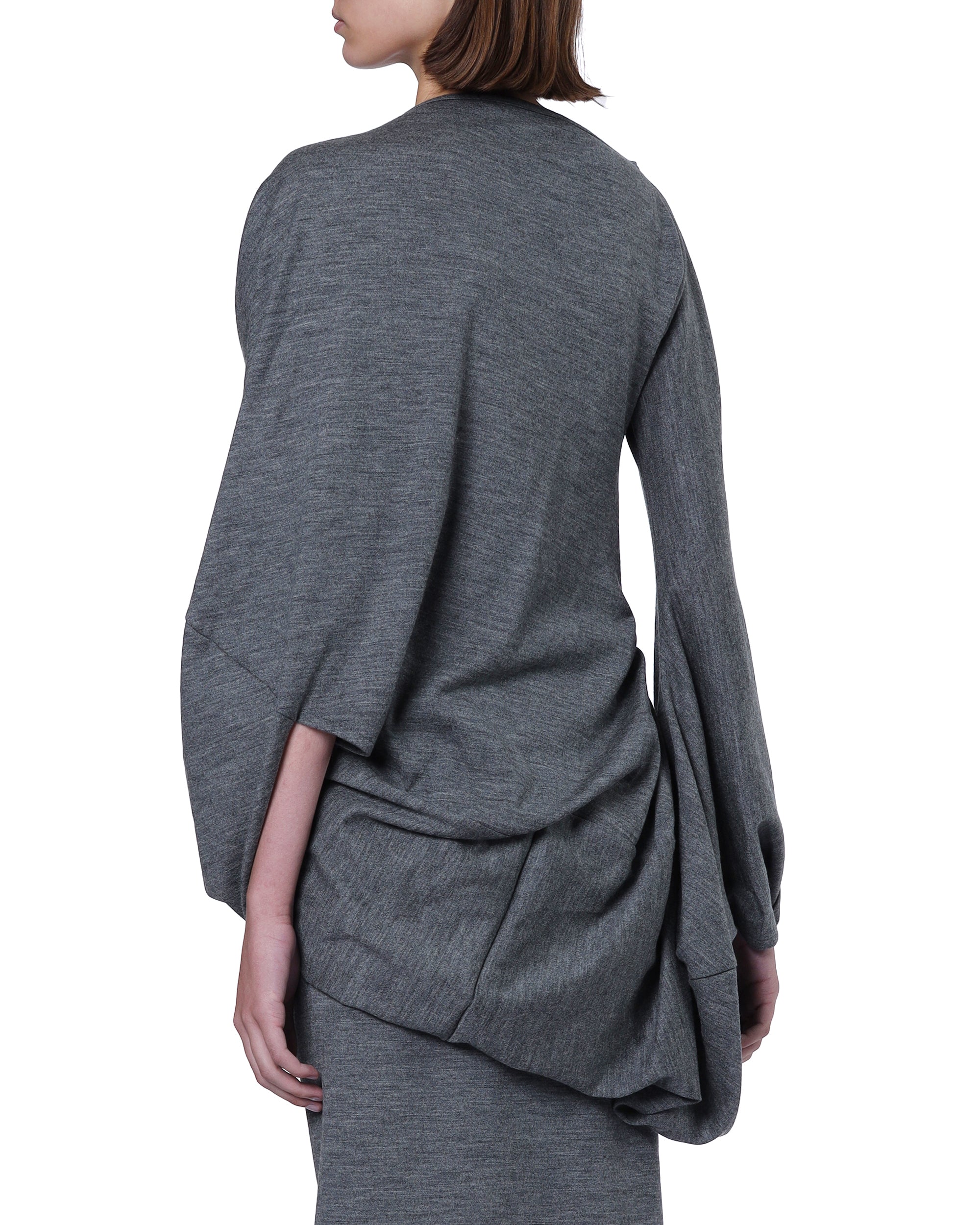 Draped long sleeve top