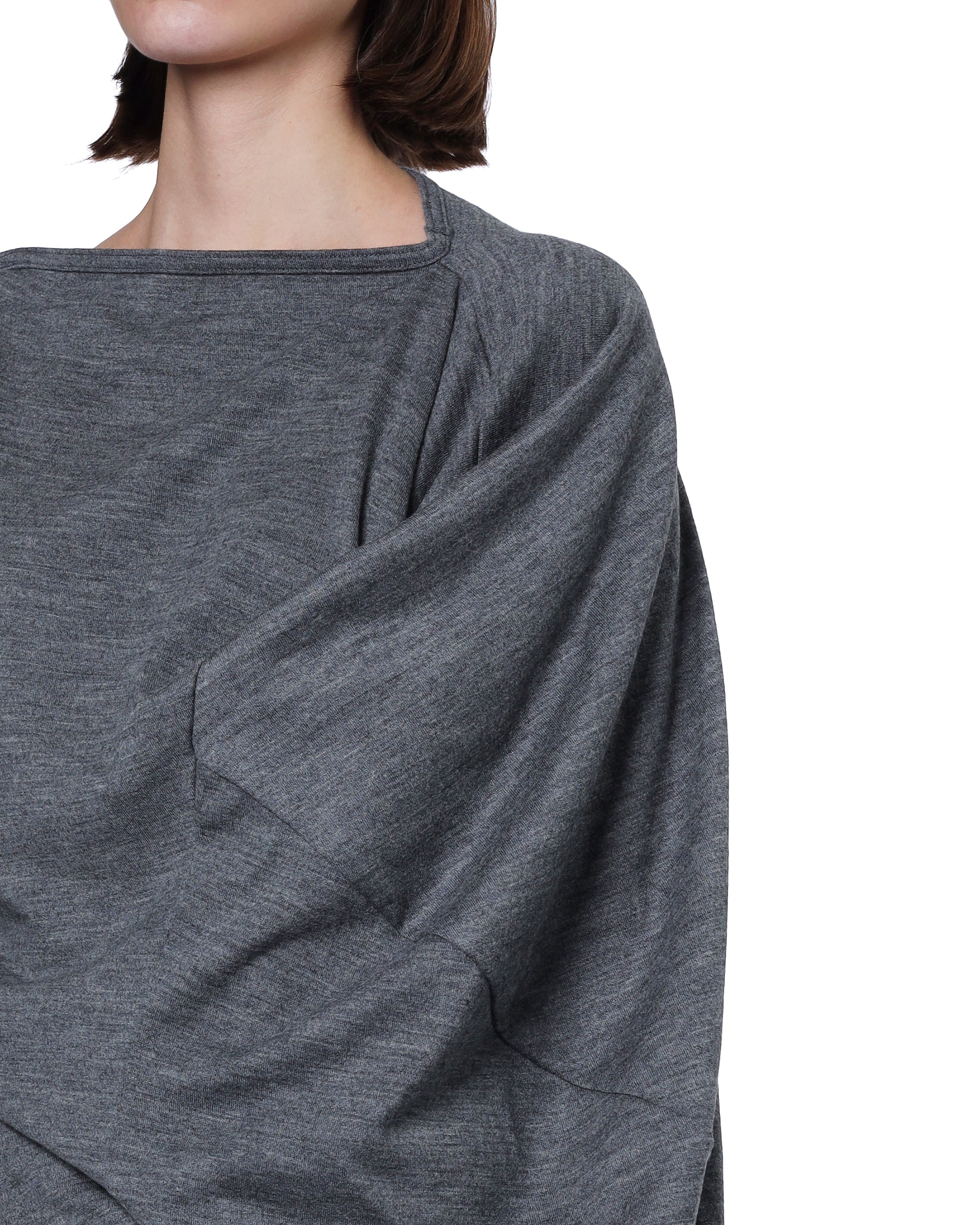 Draped long sleeve top