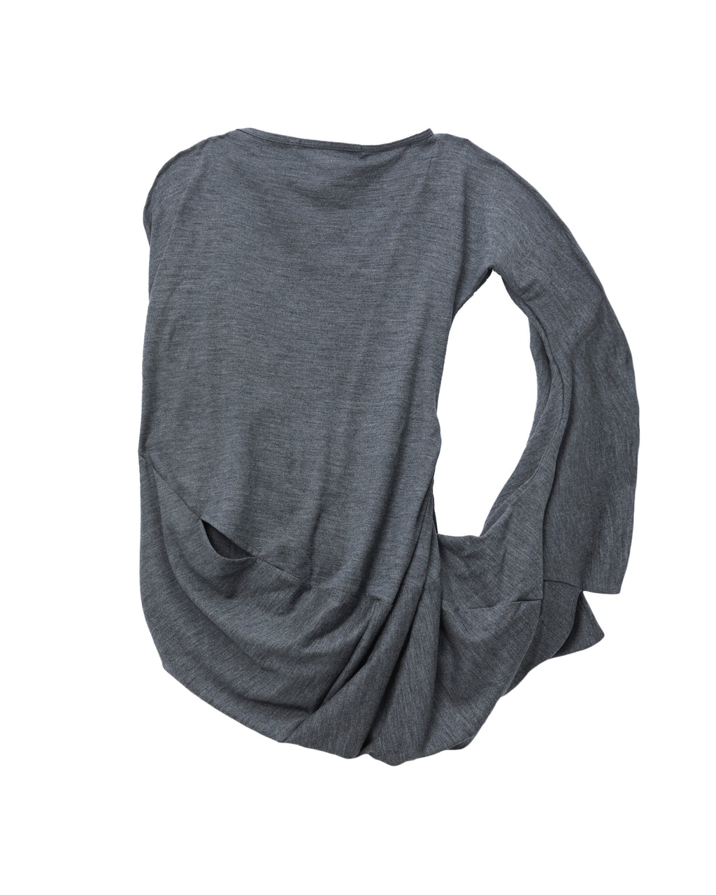 Draped long sleeve top