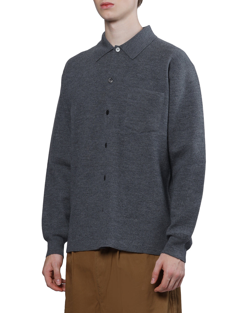 Buttoned knit shirt