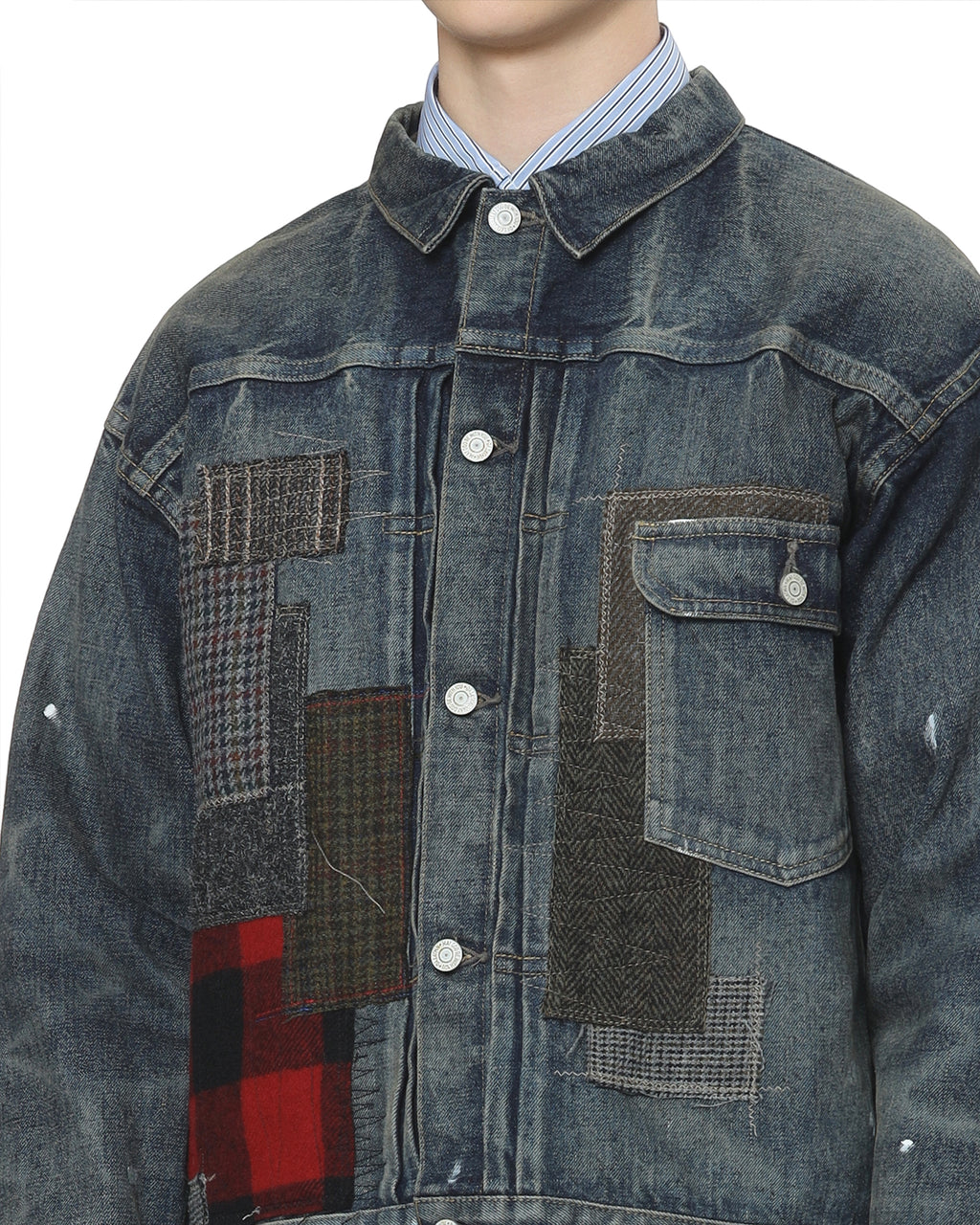Patchwork denim jacket