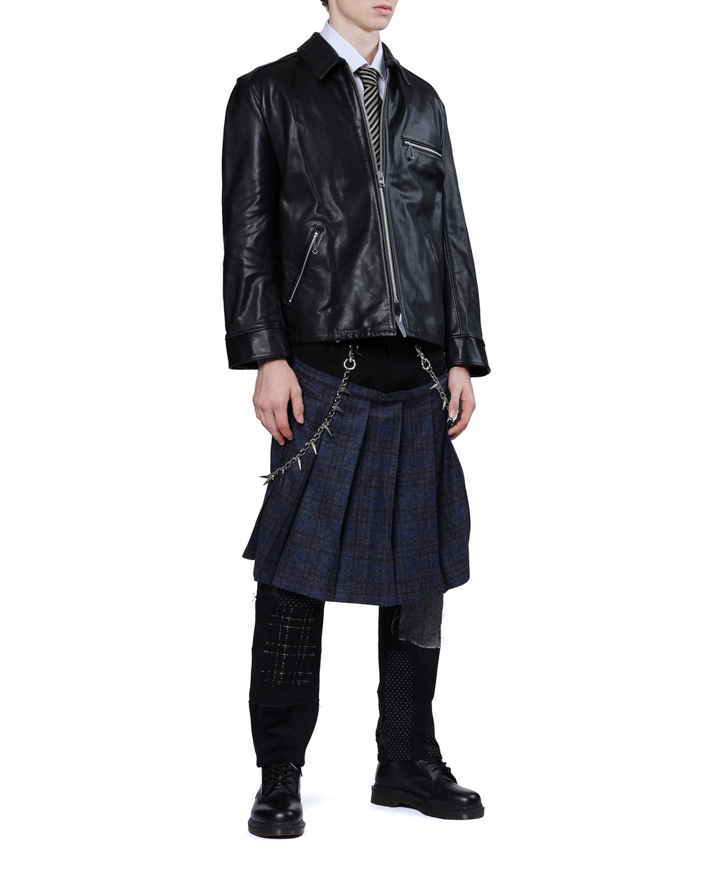 Pleated patch pants