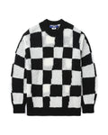 Checked knit sweater