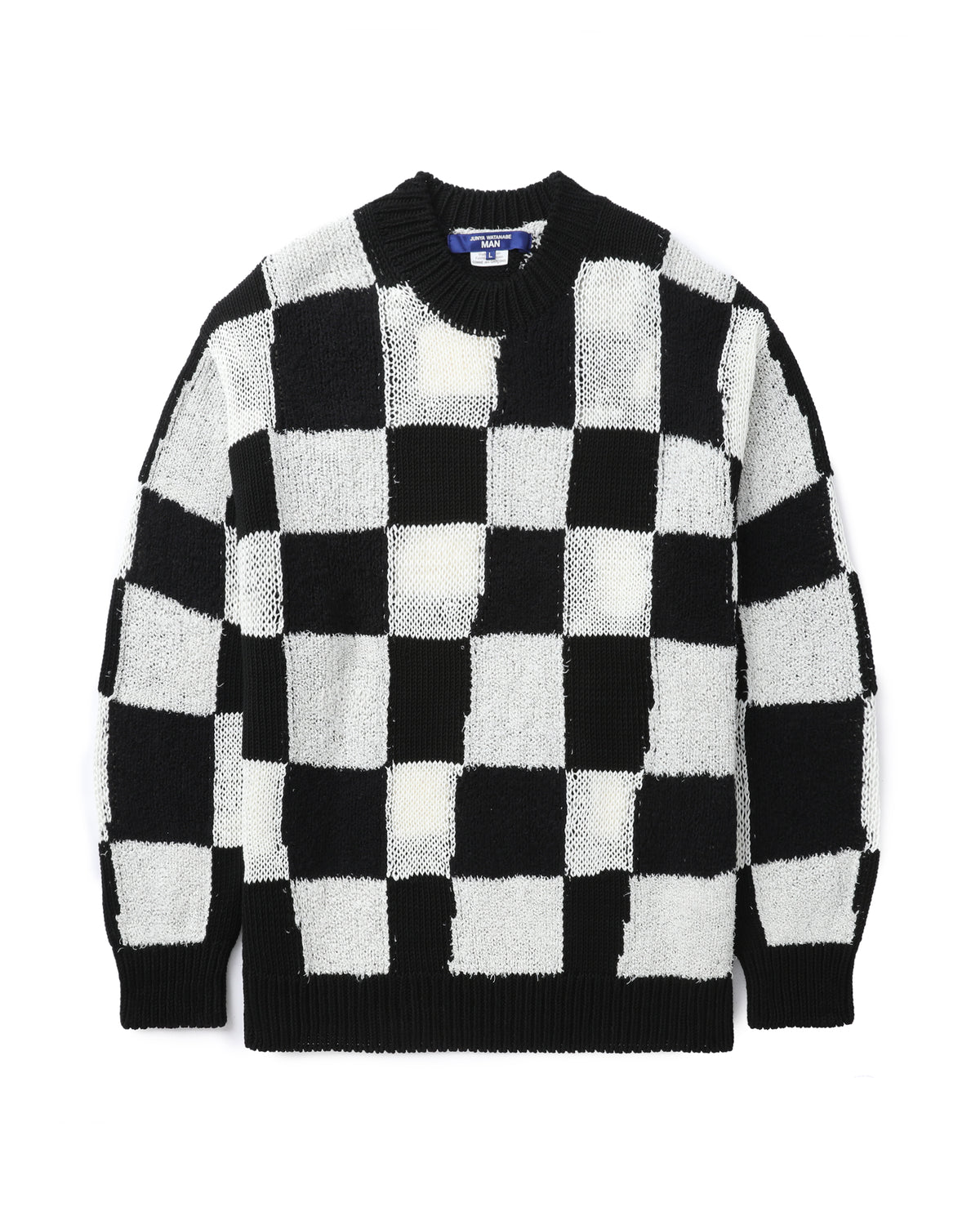 Checked knit sweater