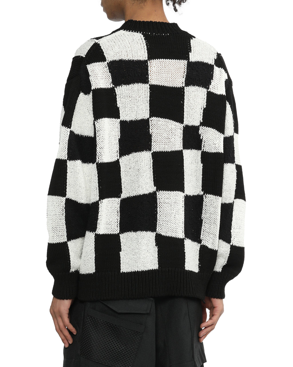 Checked knit sweater