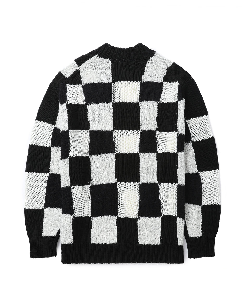 Checked knit sweater