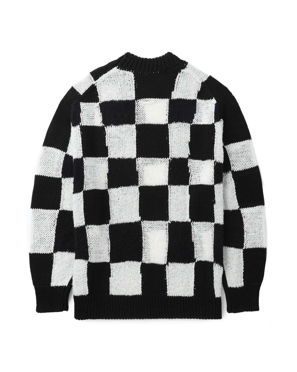 Checked knit sweater