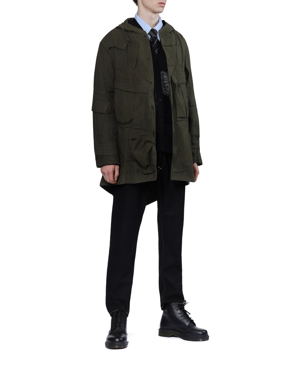 Hooded cargo coat