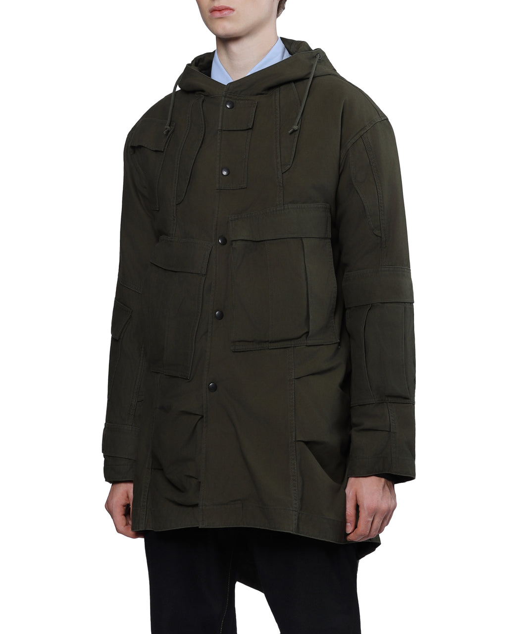 Hooded cargo coat
