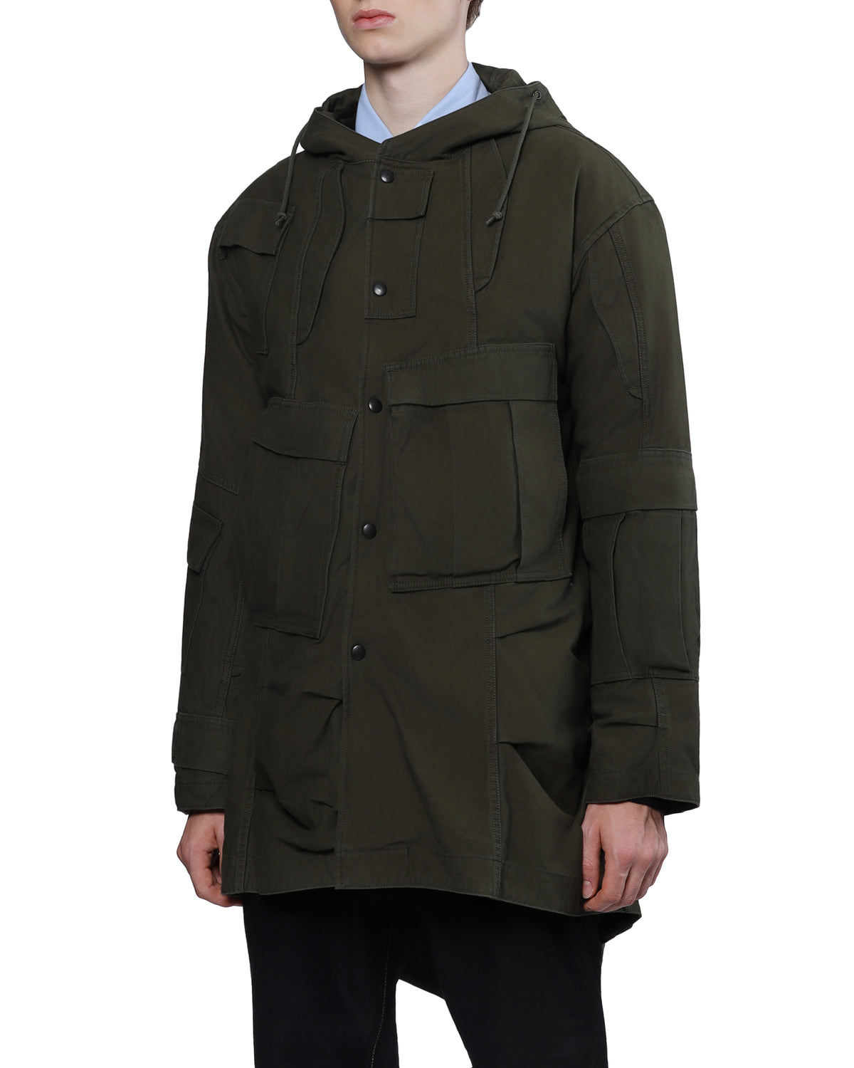 Hooded cargo coat