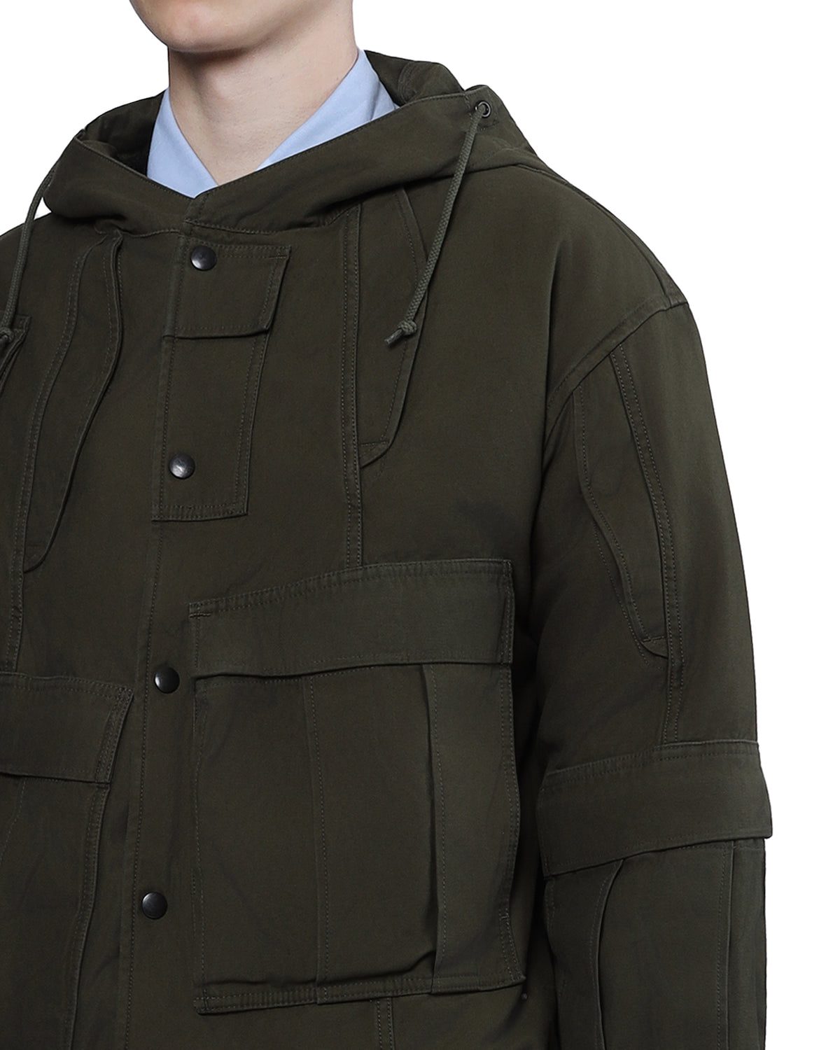 Hooded cargo coat