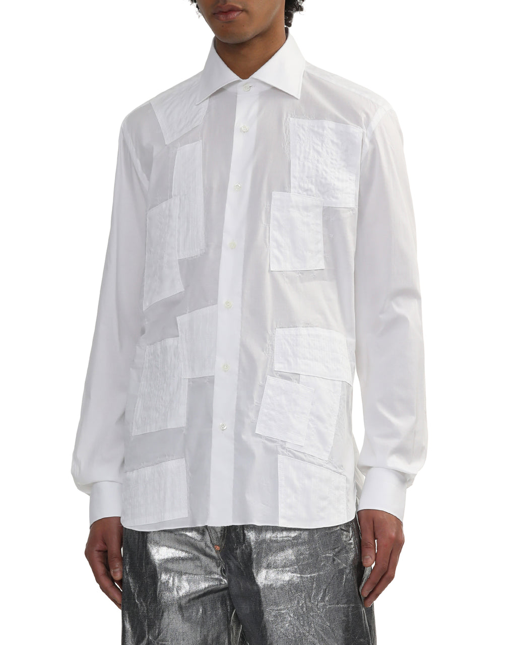 Contrast patch shirt
