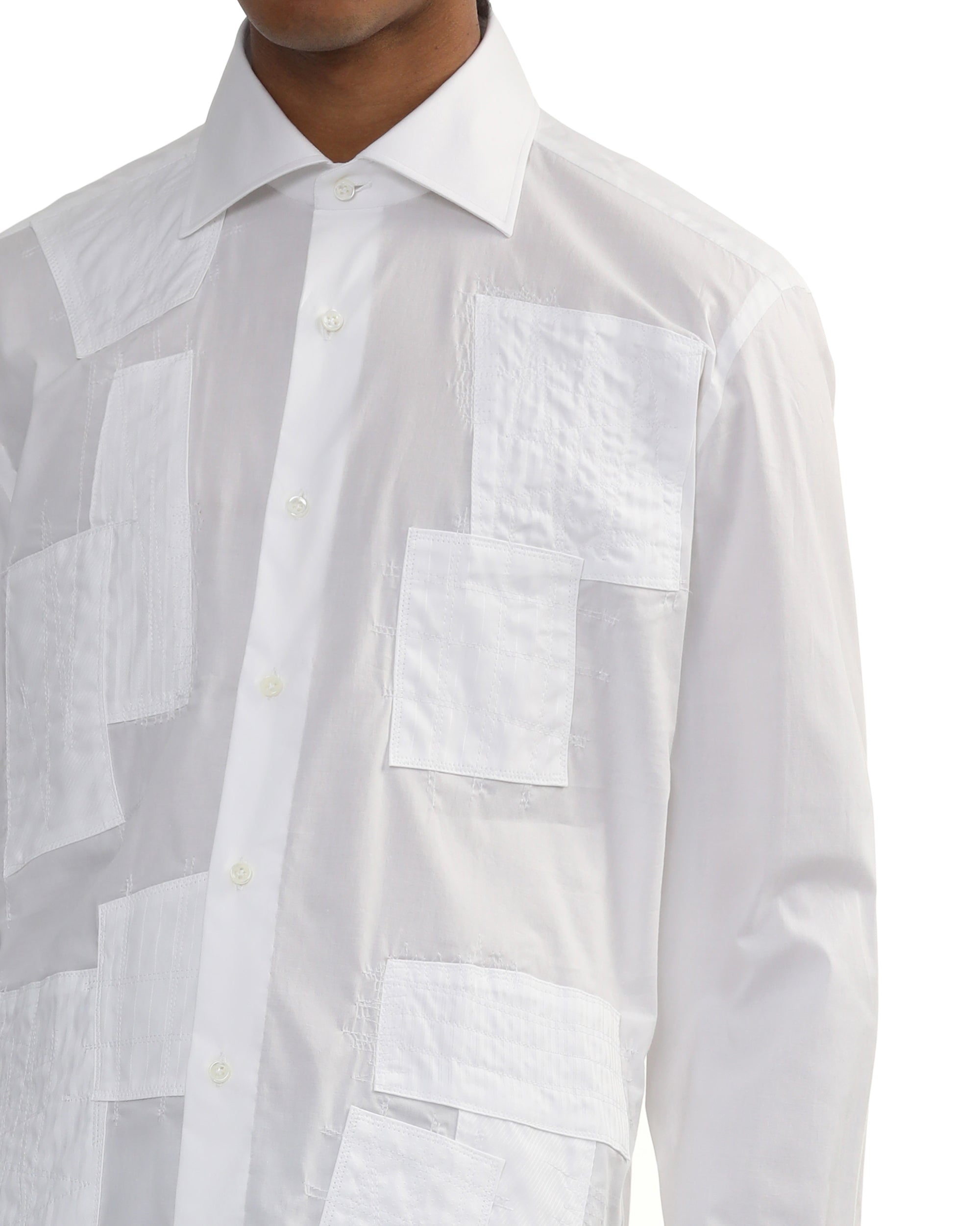 Contrast patch shirt