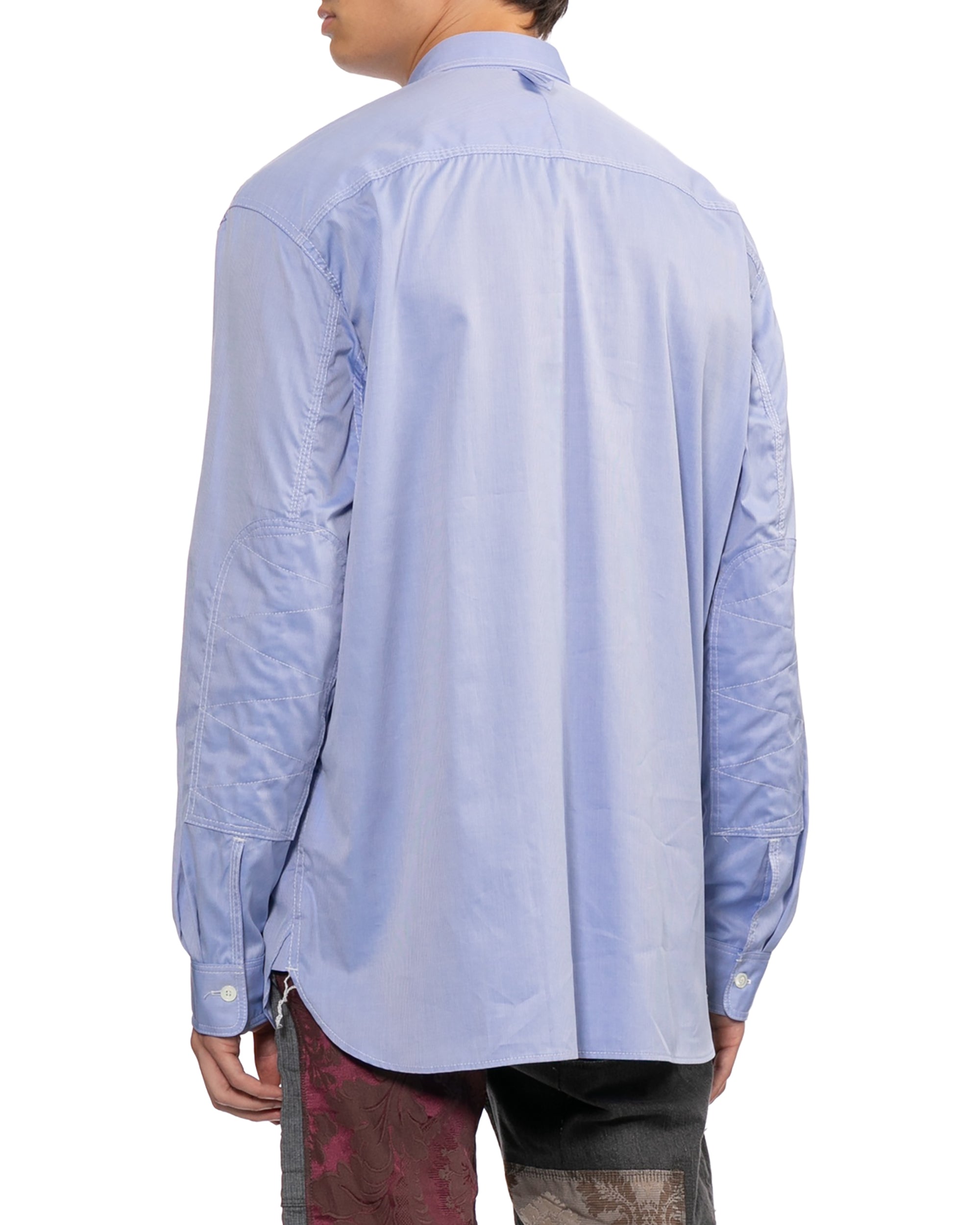Floral patch pocket striped shirt