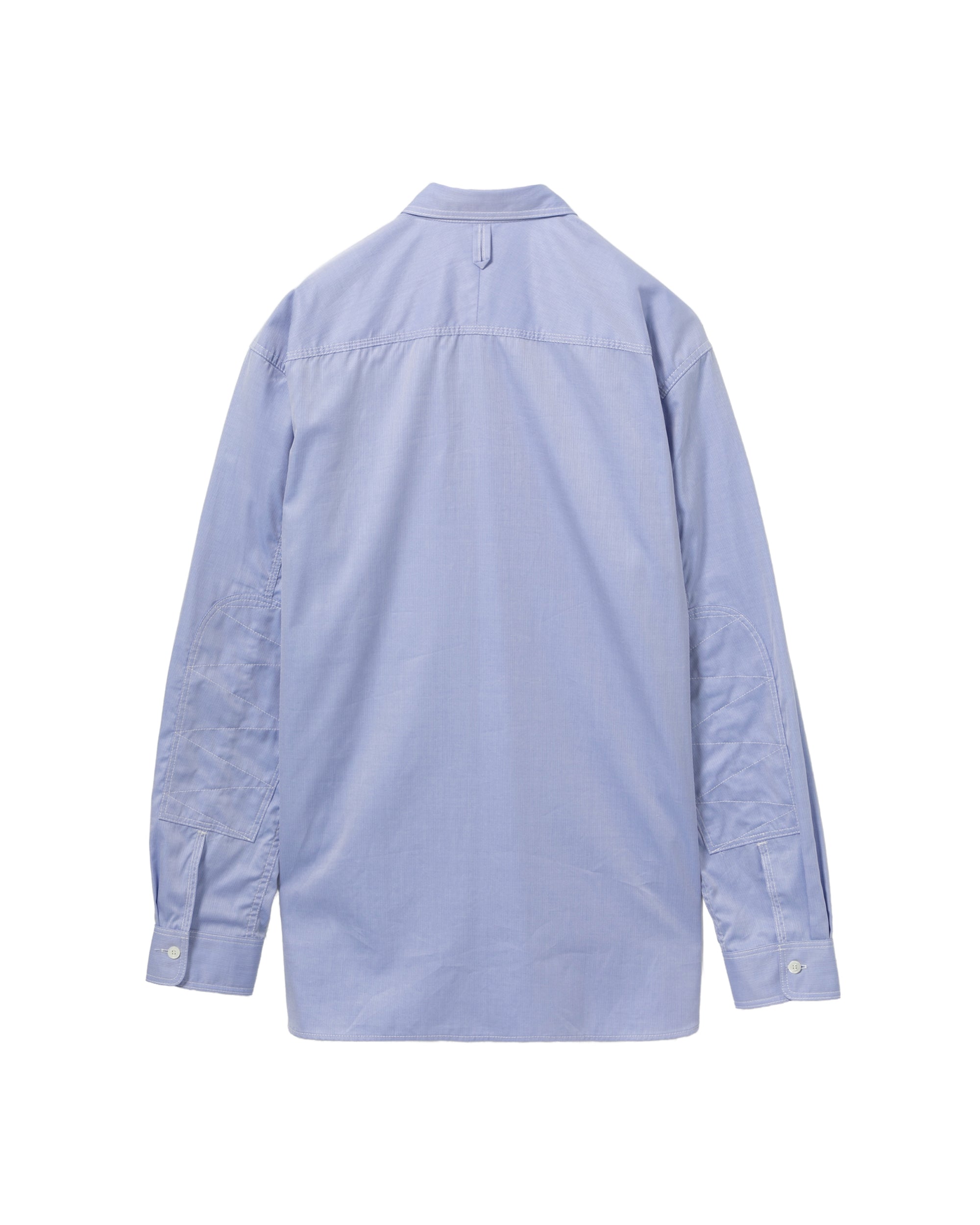 Floral patch pocket striped shirt