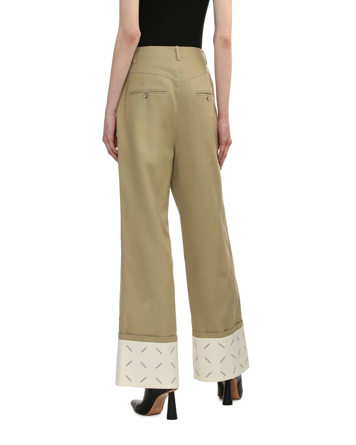 Contrast cuff pants