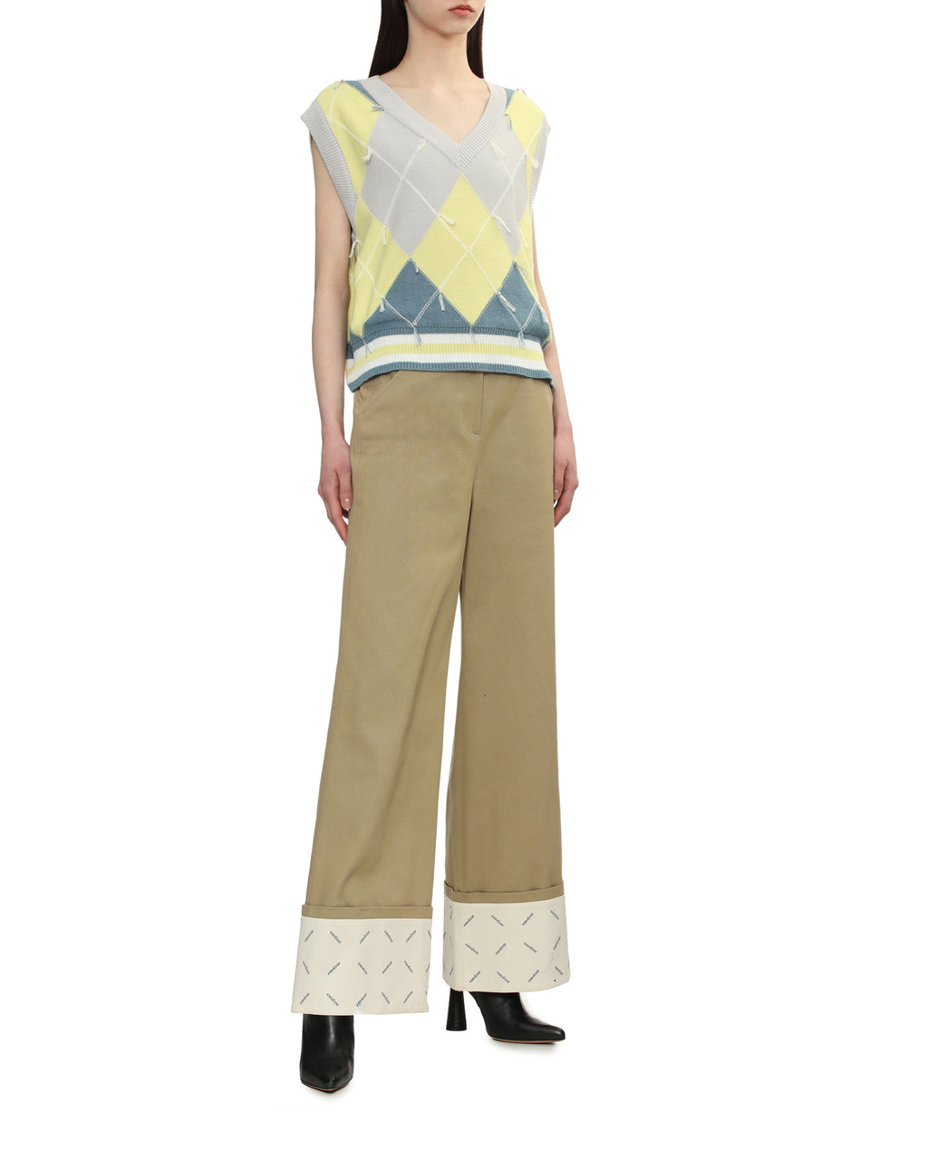 Argyle knit vest