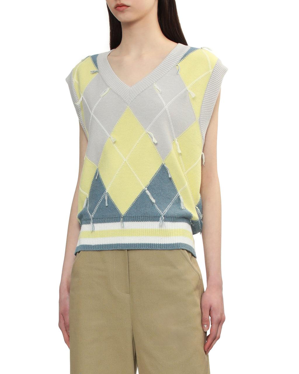 Argyle knit vest