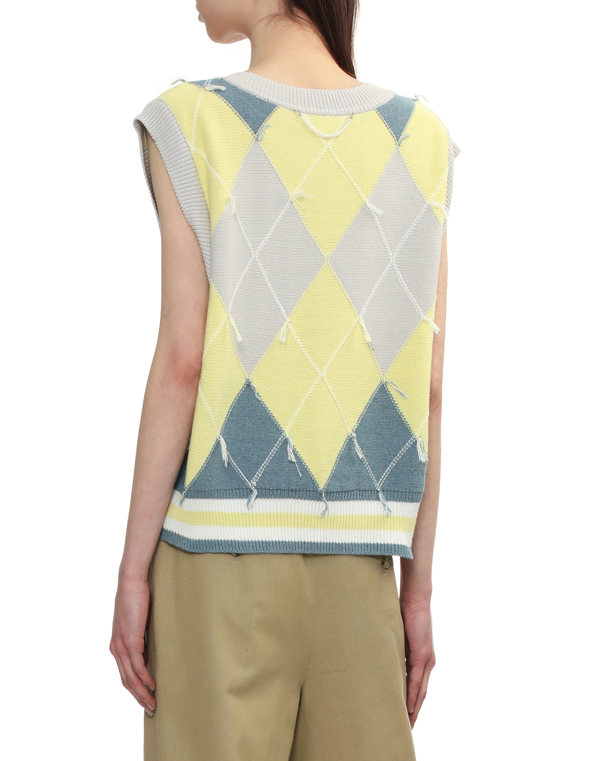 Argyle knit vest