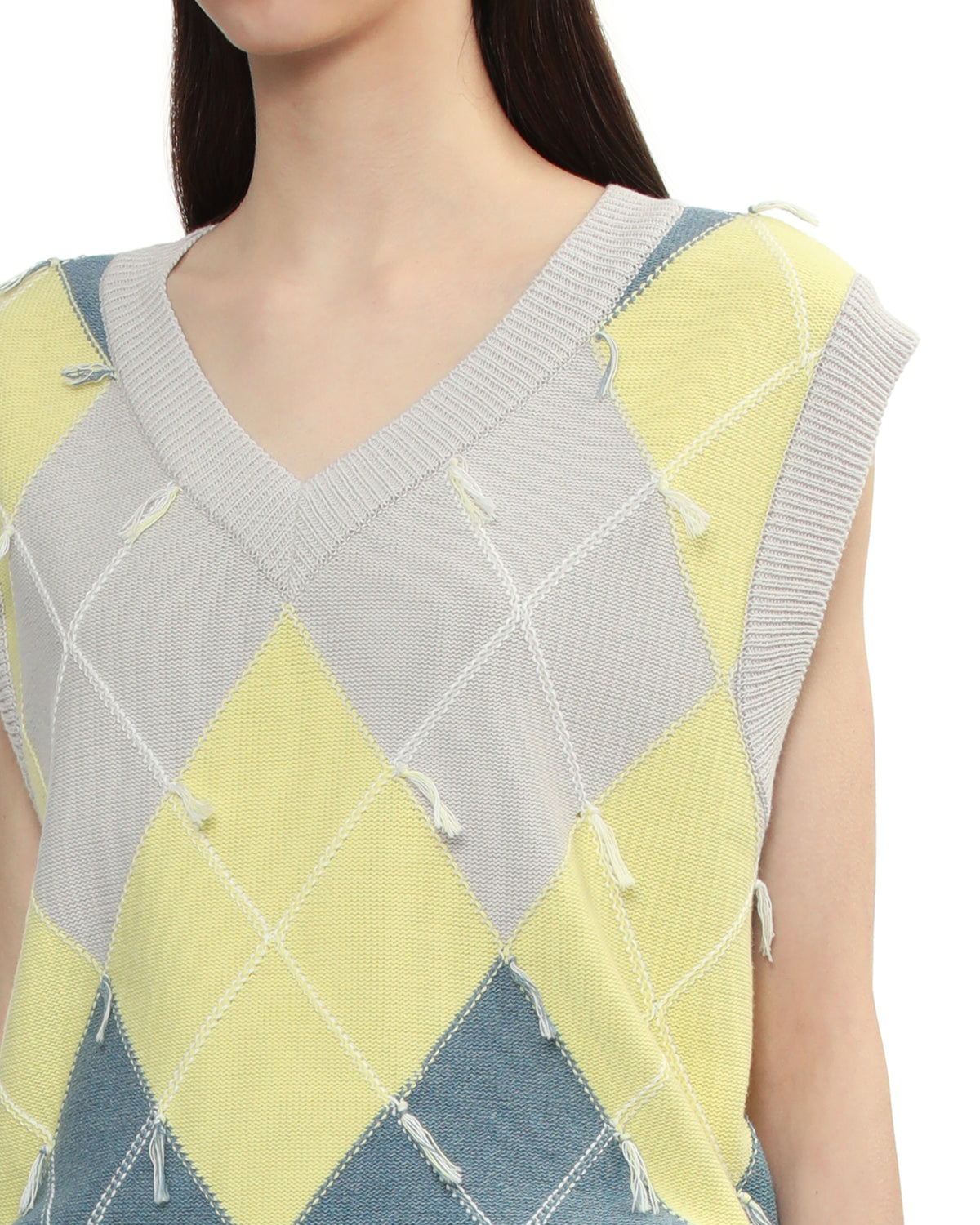 Argyle knit vest