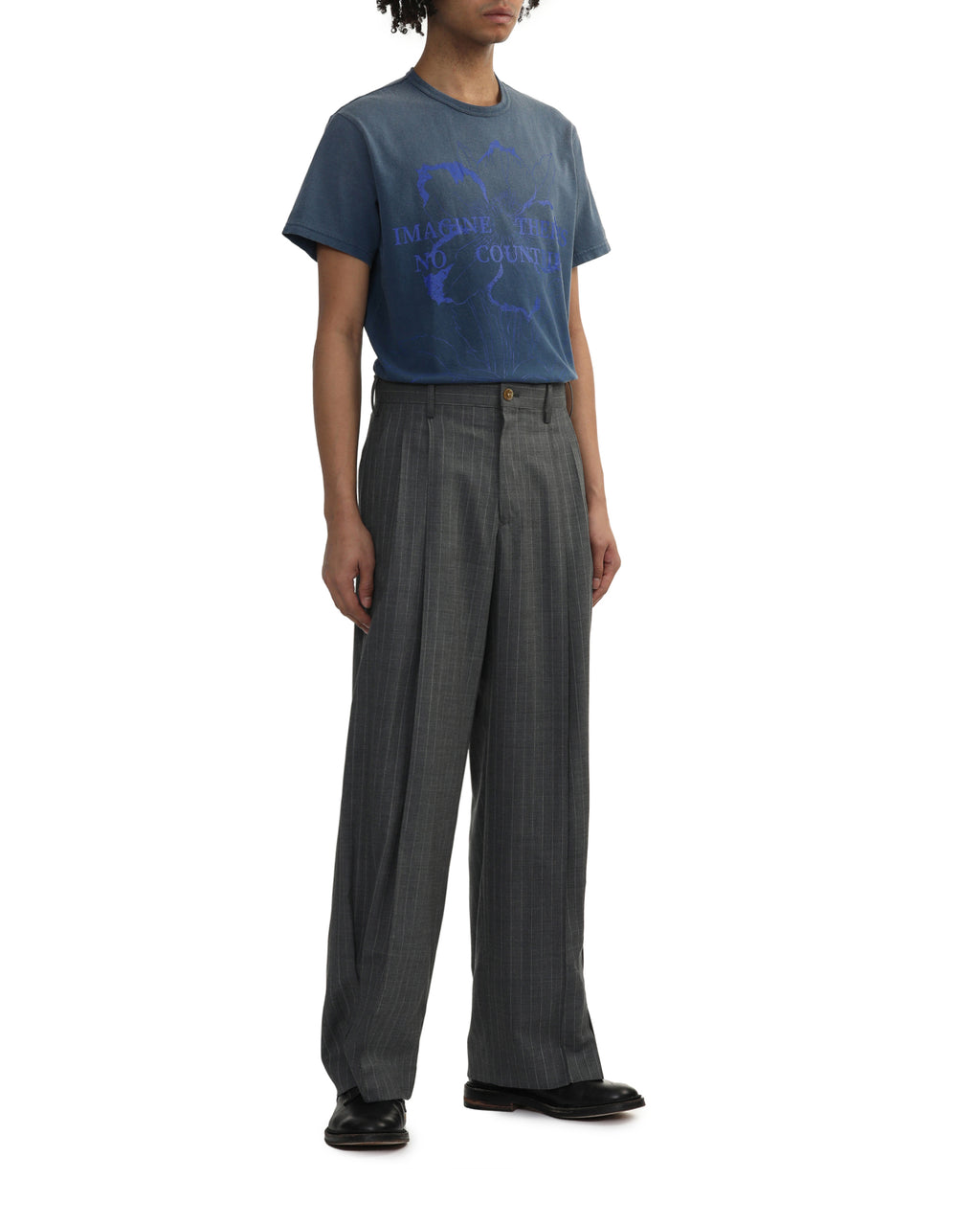 Striped wool trousers