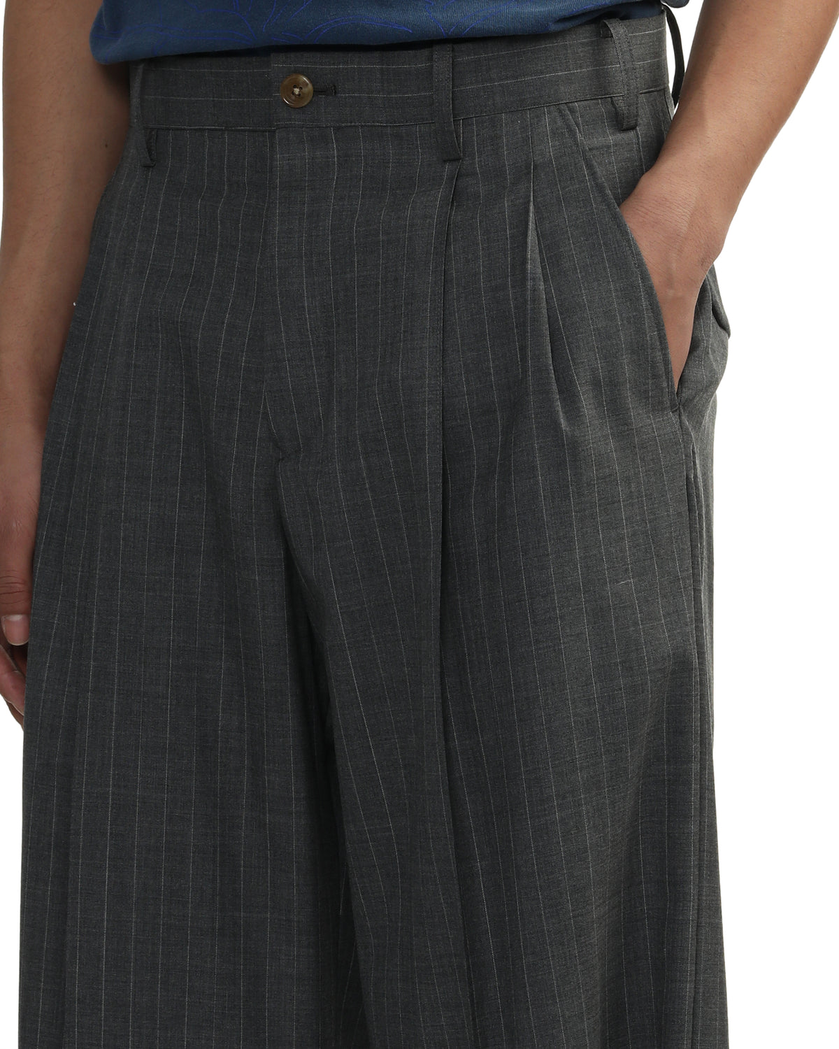 Striped wool trousers
