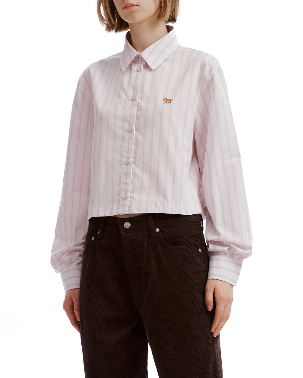 Striped cropped shirt