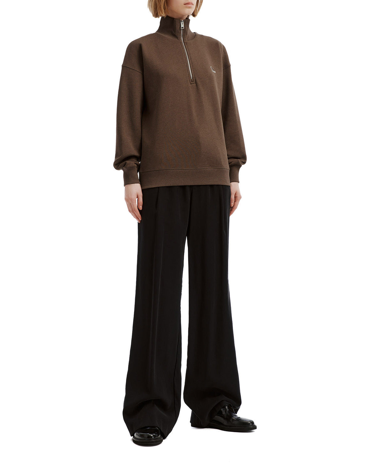 Zip-neck sweat