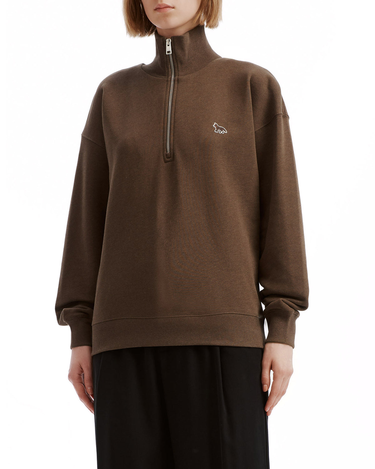 Zip-neck sweat