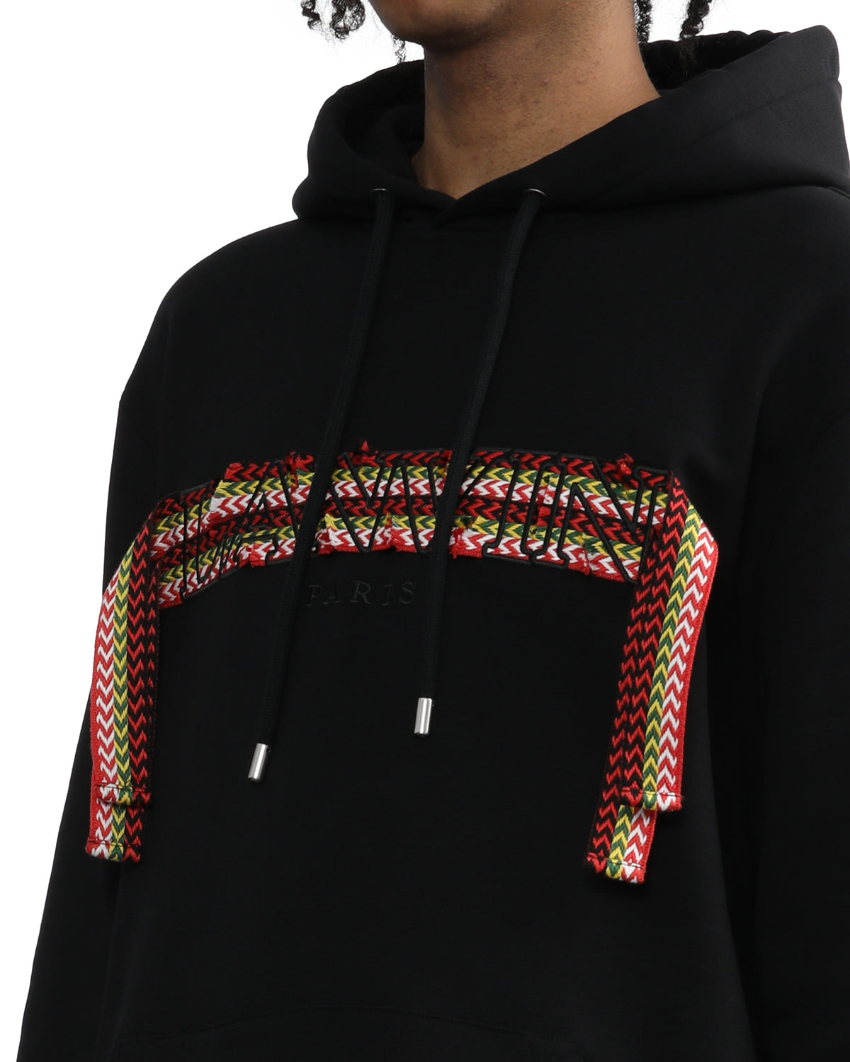 Embroidered trim hoodie