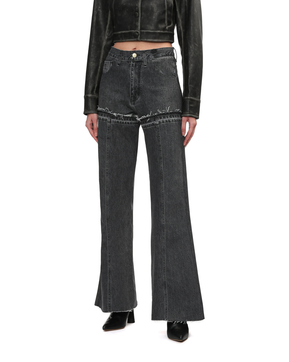 Flared panelled jeans