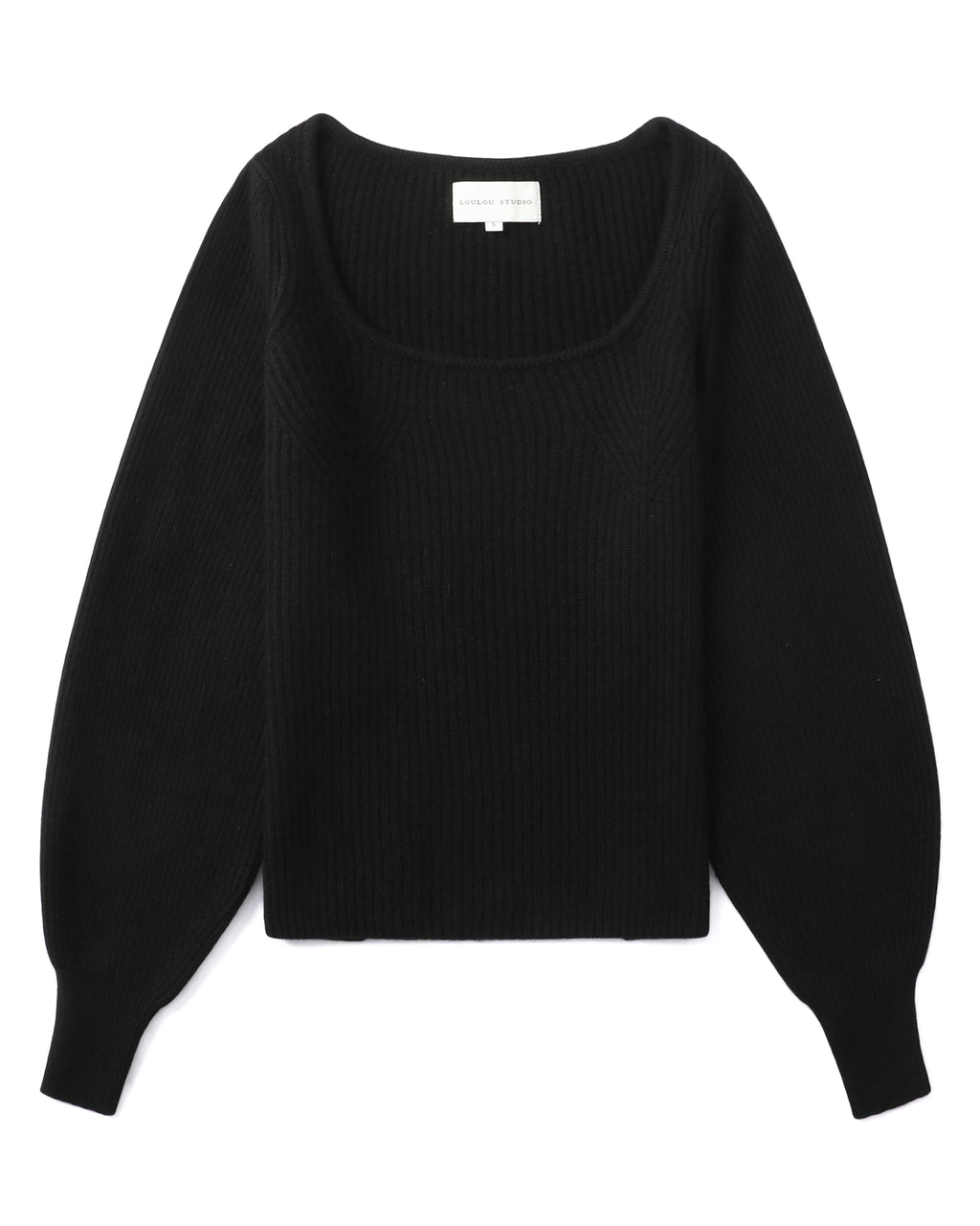 Wide neck knit sweatshirt