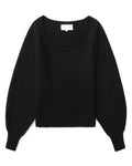 Wide neck knit sweatshirt