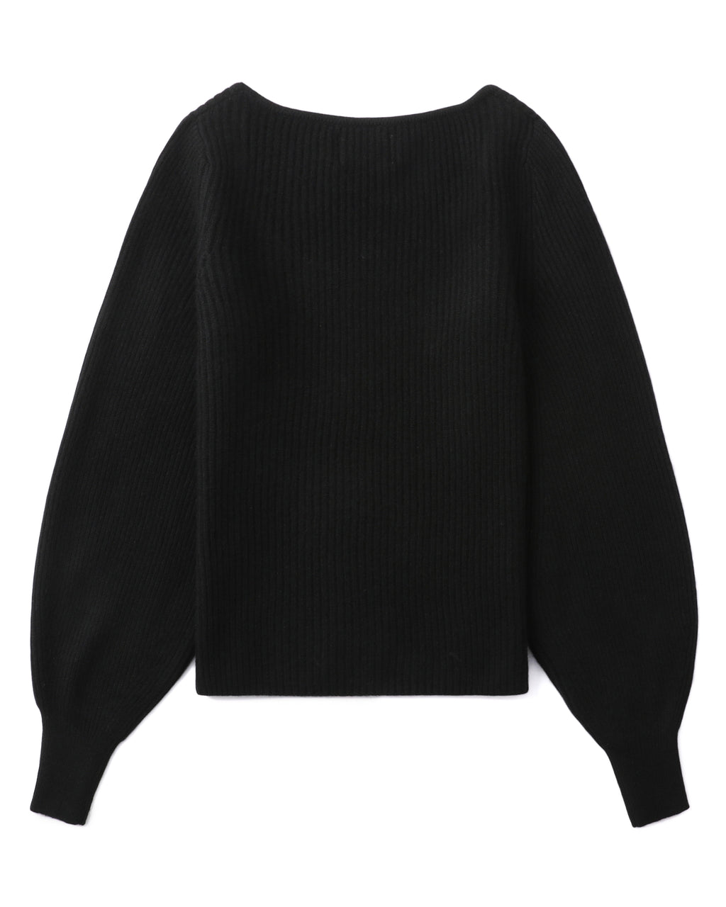 Wide neck knit sweatshirt