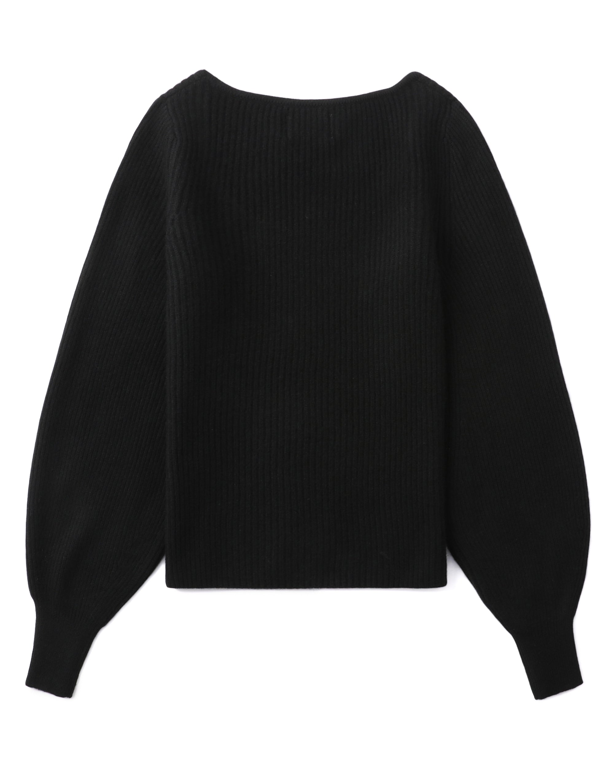 Wide neck knit sweatshirt