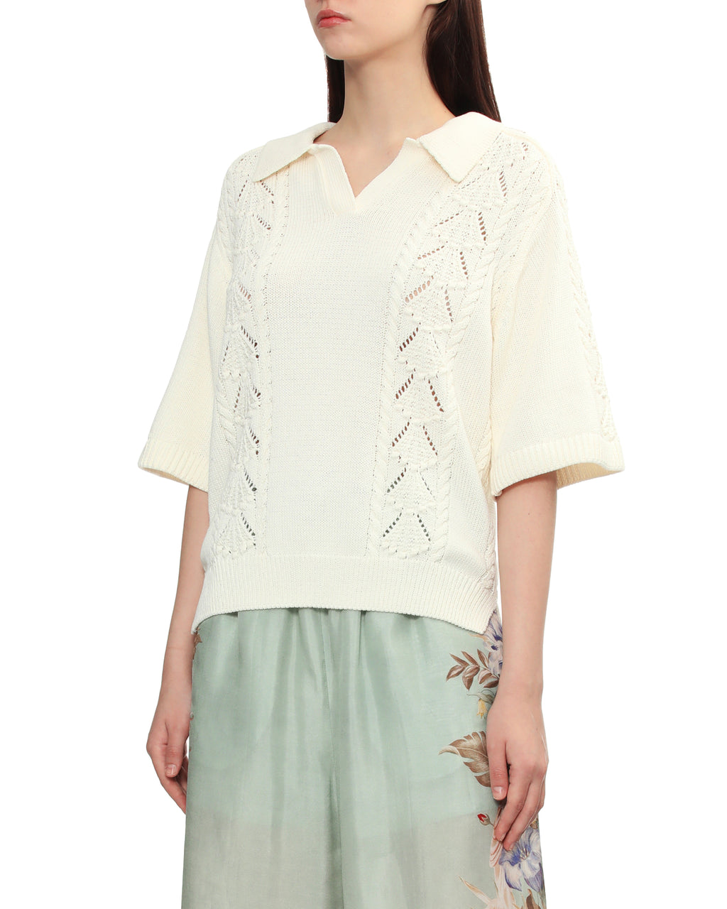 Polo knit top