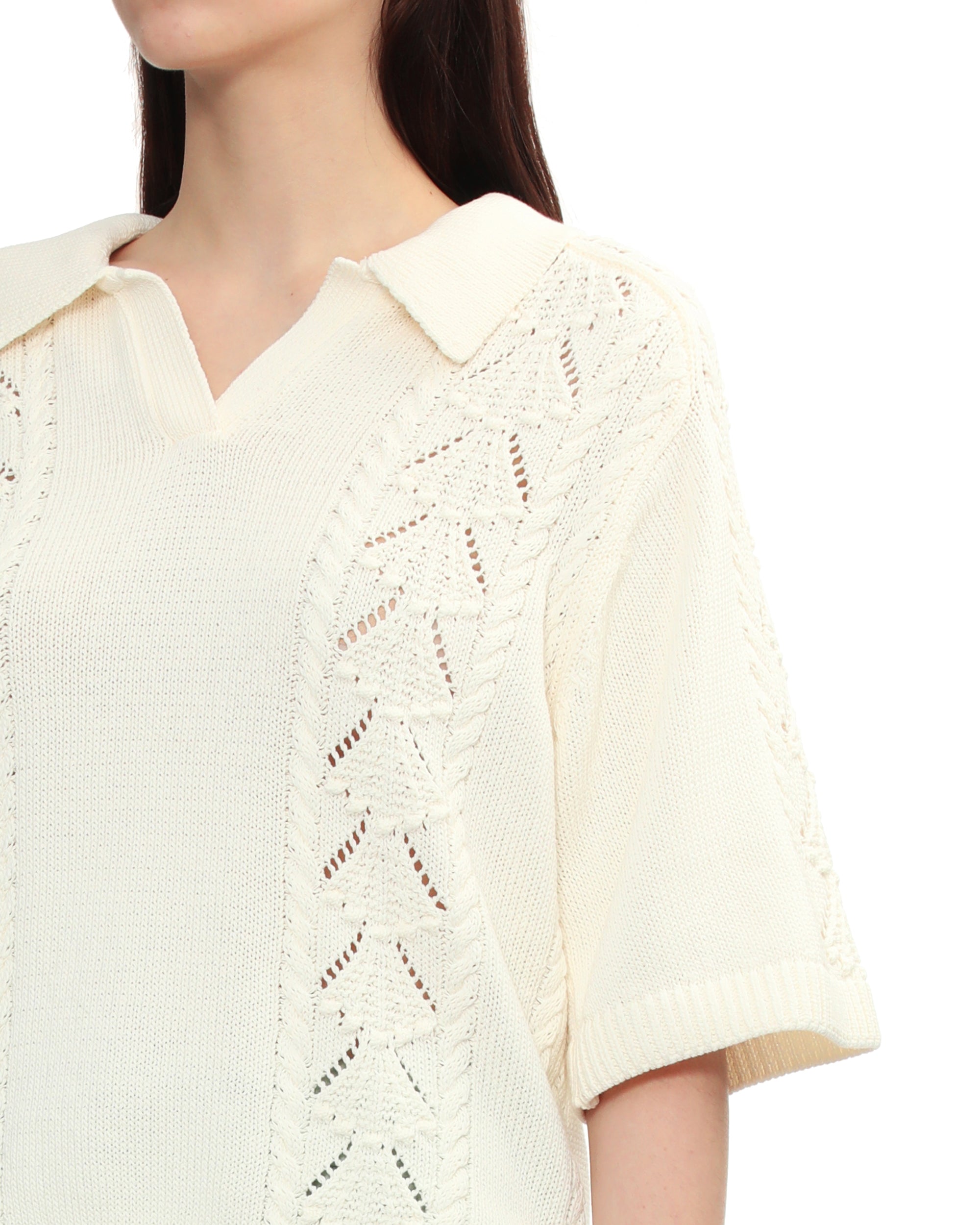 Polo knit top