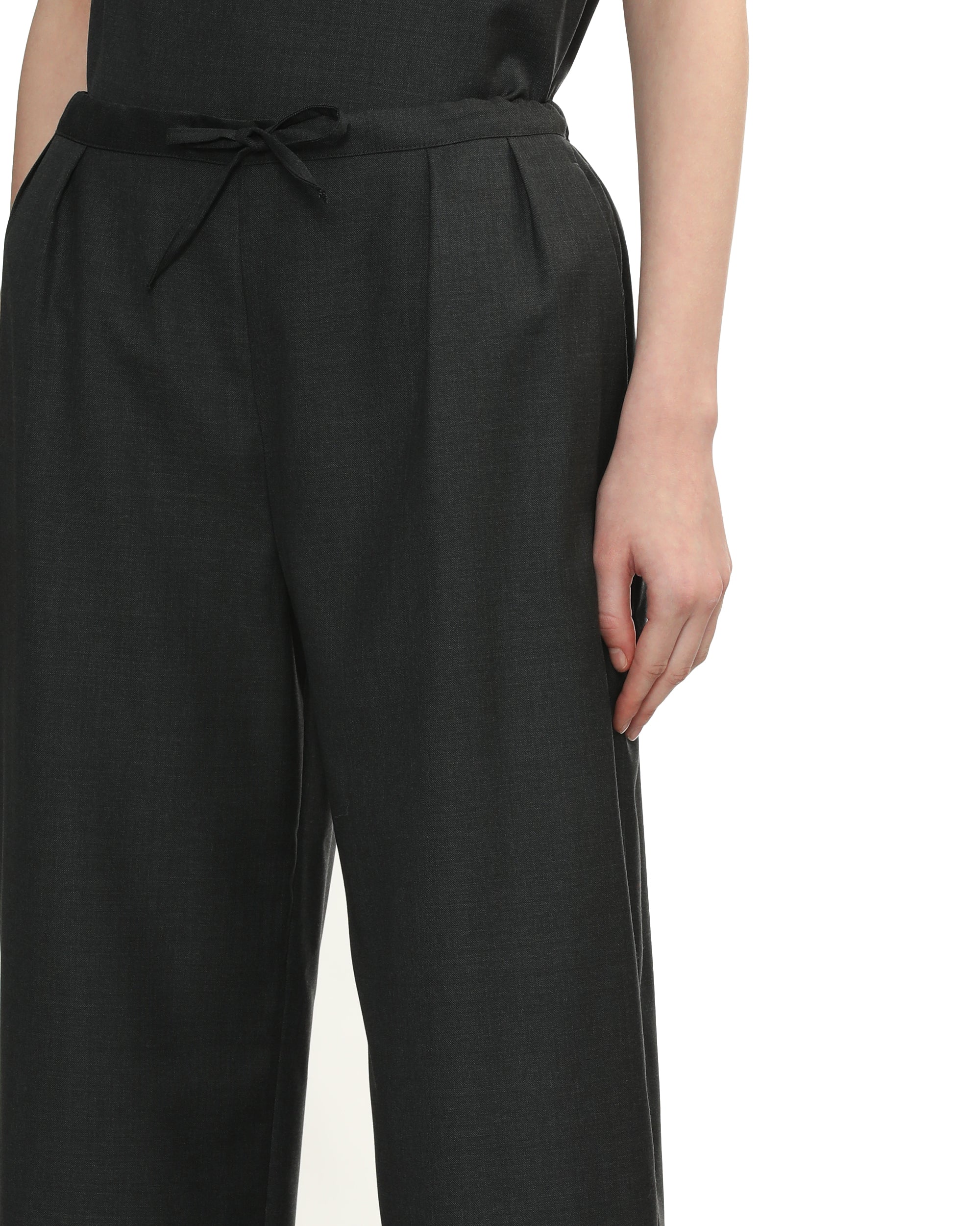 Pleated wool trousers