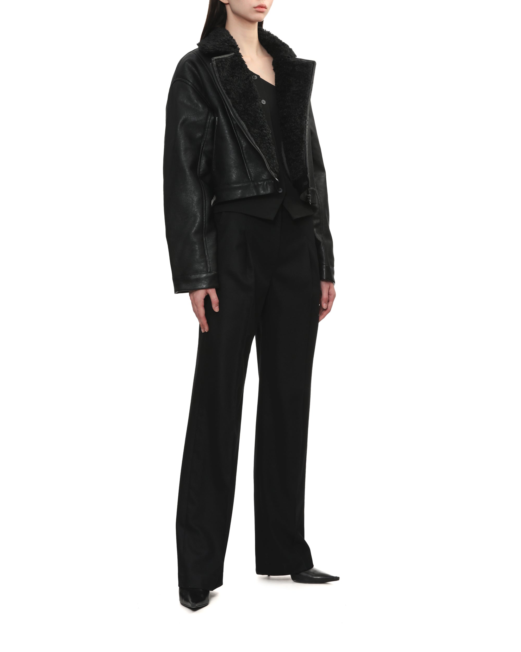 Pleated wool pants