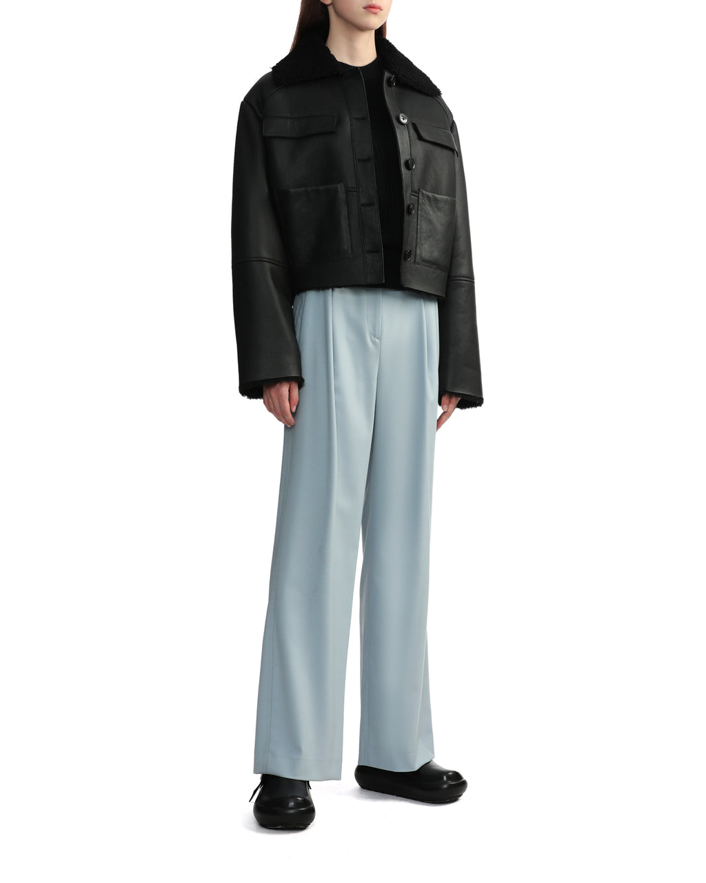 Wide leg suit pants