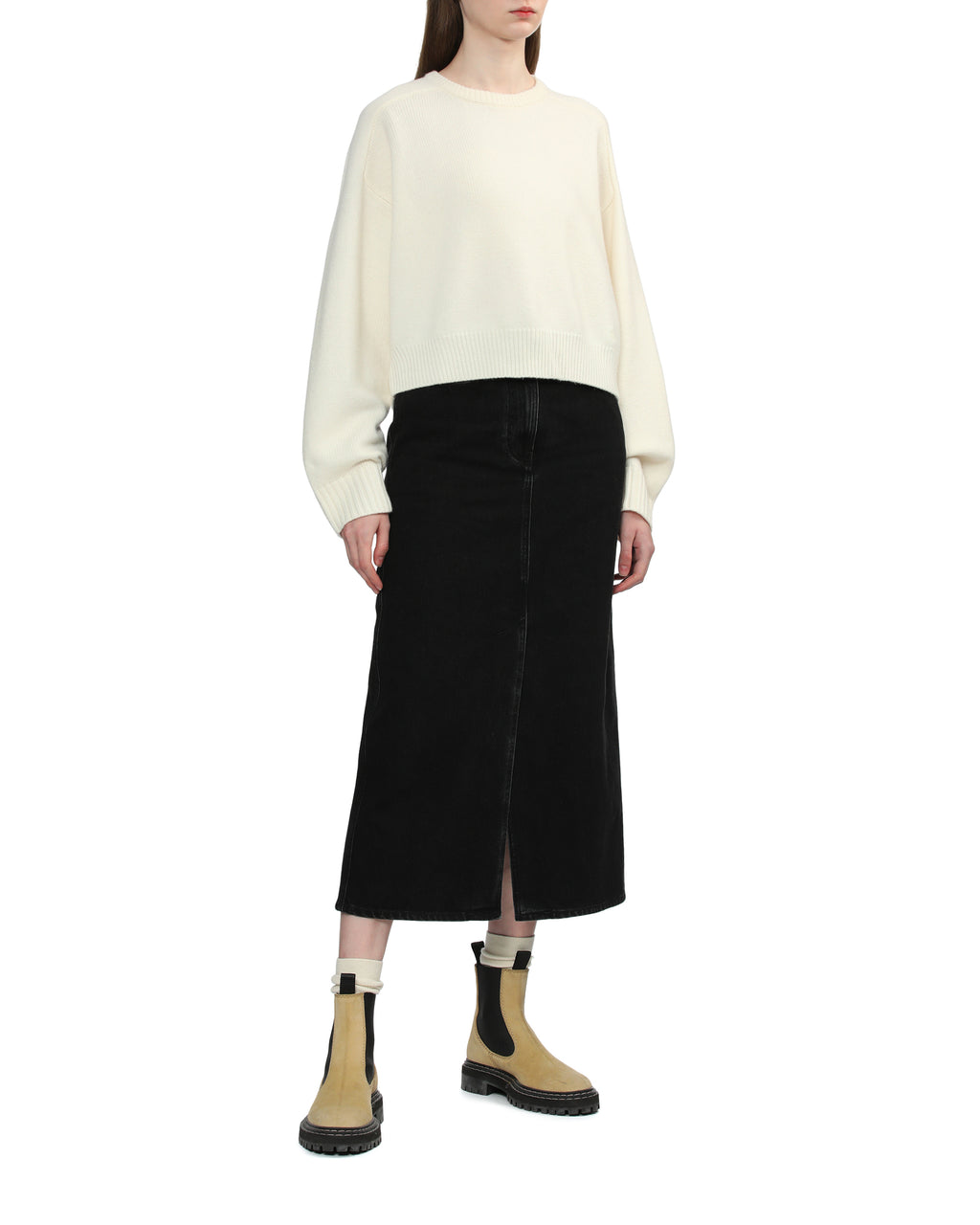 Rona denim midi skirt
