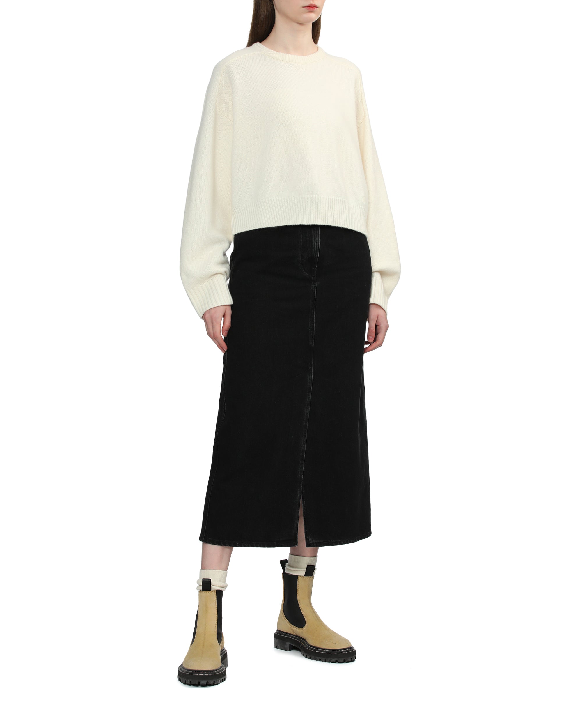 Rona denim midi skirt