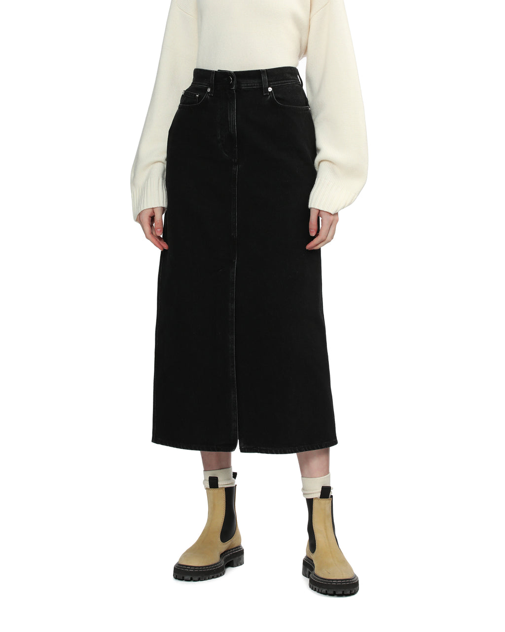 Rona denim midi skirt