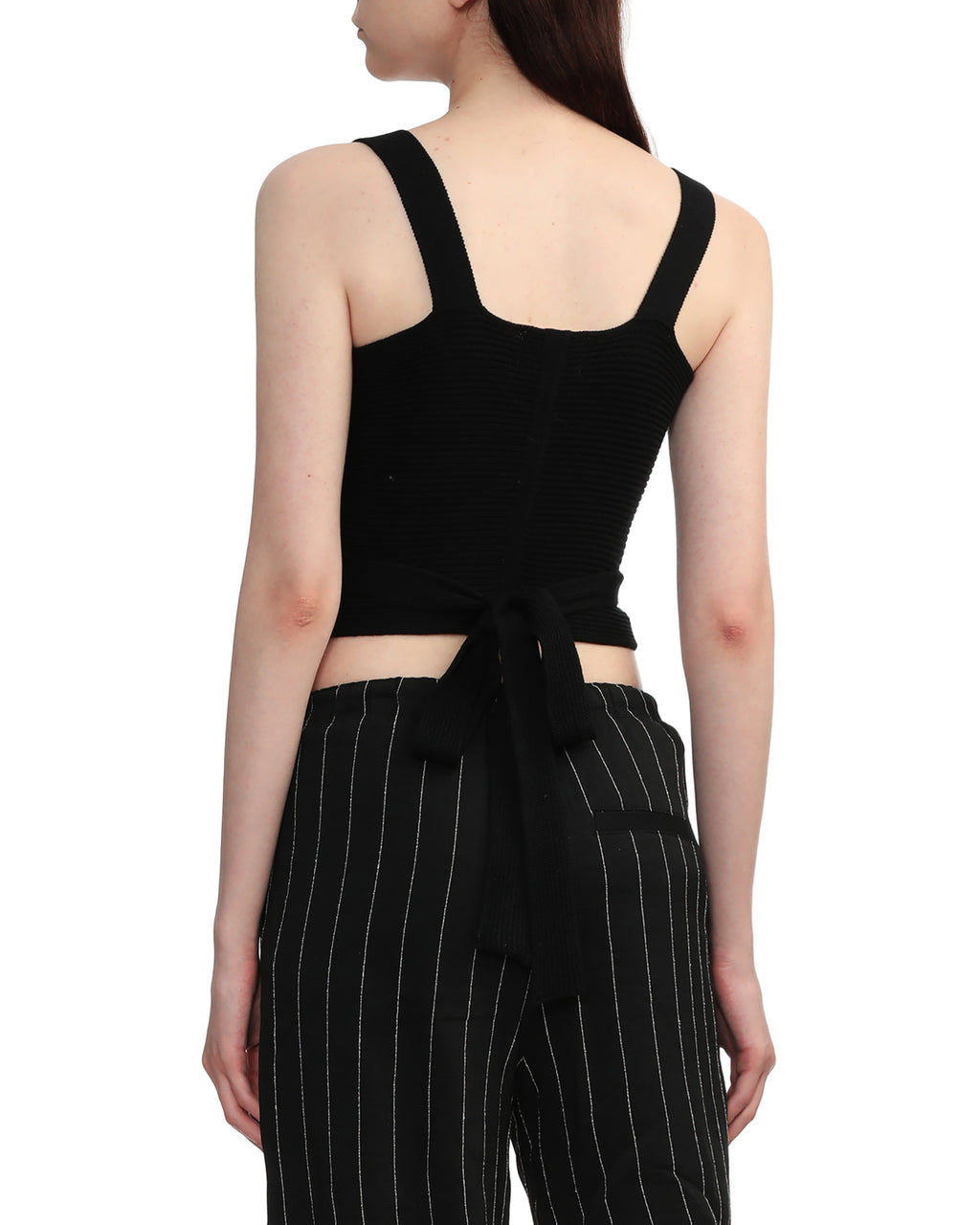 Lace-up sleeveless top