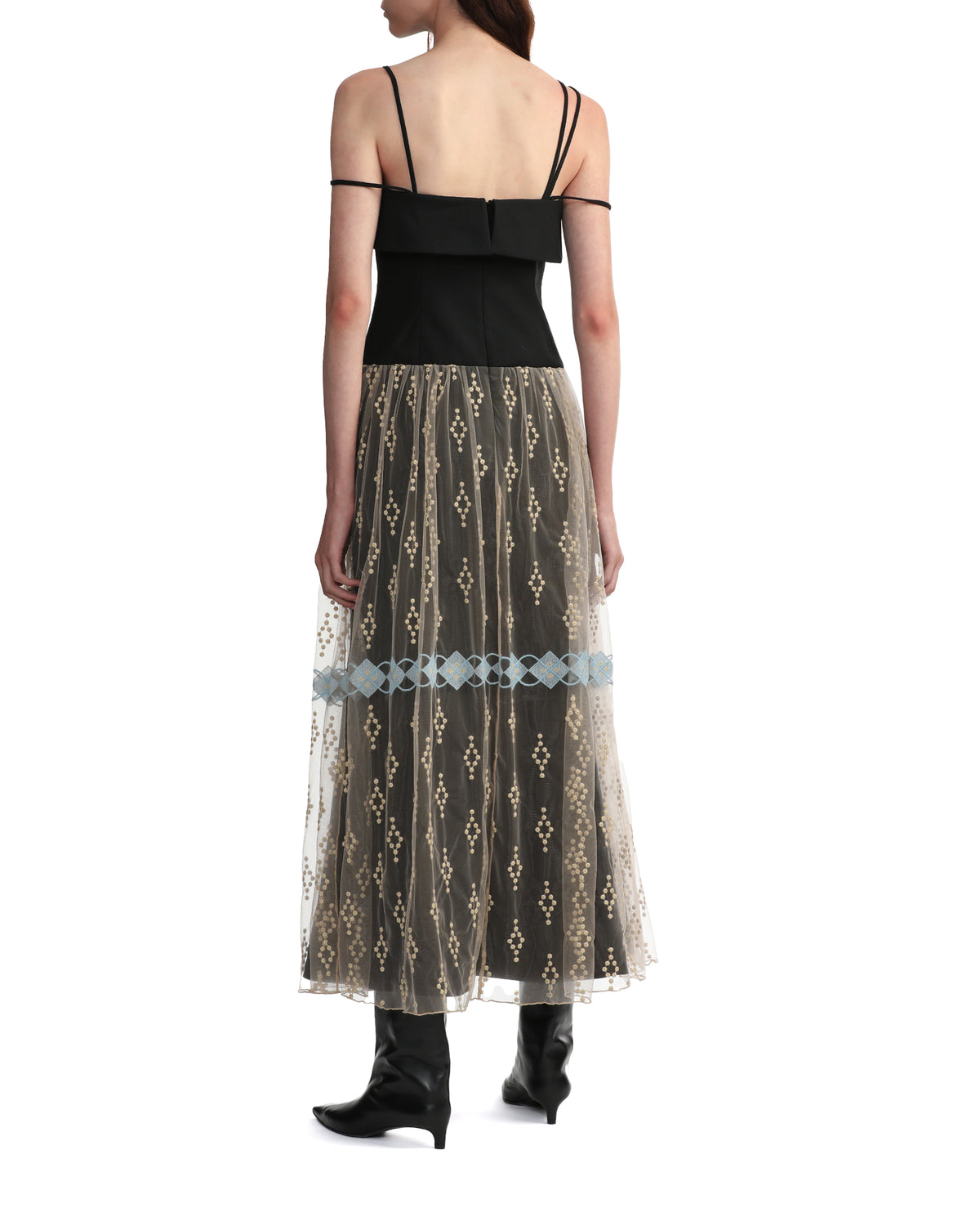 Jacquard stars double-breasted dress