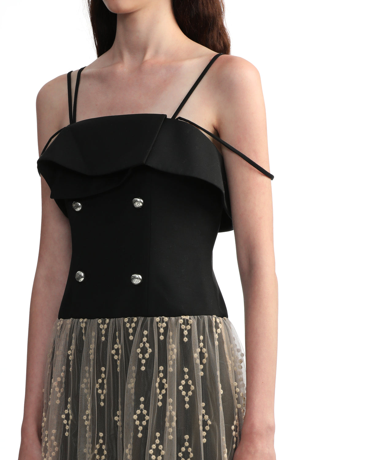Jacquard stars double-breasted dress