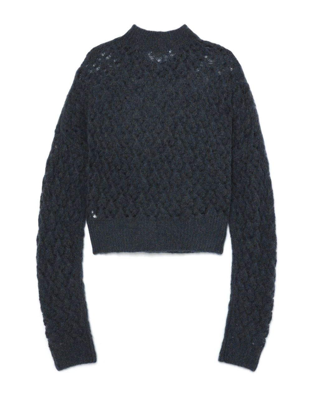 Mohair leather bow knit sweater